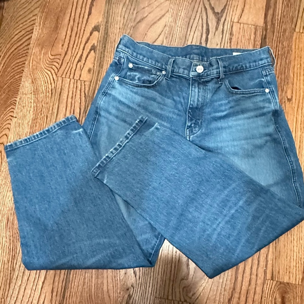 AYR Women's Mid-Blue Straight-Leg Jeans